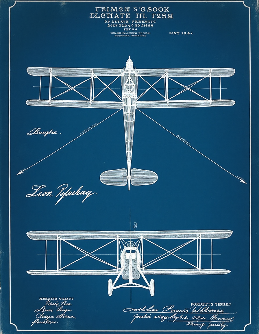1906 Wright Flyer Patent Print — Vintage Aviation Art, Pilot Gift, Airplane Blueprint Poster