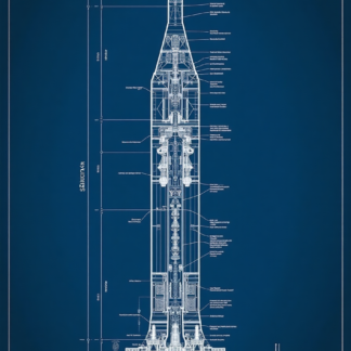 Saturn V Rocket Cutaway Blueprint — NASA Apollo Wall Art, Space Decor, Engineer Gift