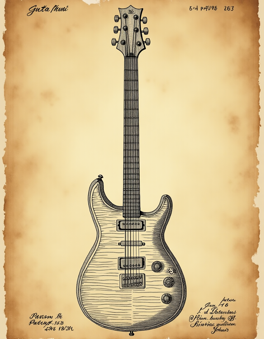 1956 Fender Stratocaster Patent Print — Guitar Wall Art, Guitarist Gift, Music Room Decor