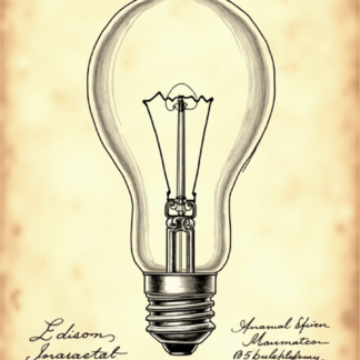 1880 Edison Electric Lamp Patent Print — Light Bulb Wall Art, Inventor Gift, Office Decor